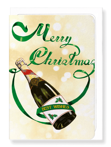 Ezen Designs - Champagne Christmas bottle - Greeting Card - Front