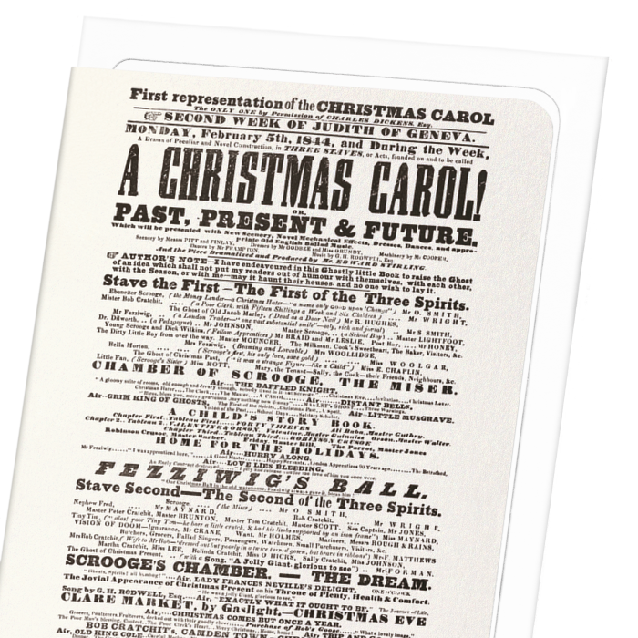 PLAYBILL OF A CHRISTMAS CAROL (1844)