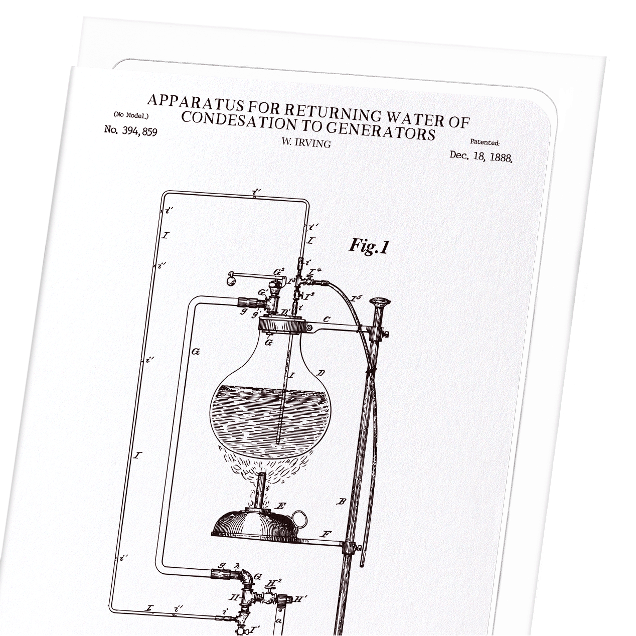 PATENT OF APPARATUS FOR RETURNING WATER OF CONDENSATION TO GENERATORS (1888)