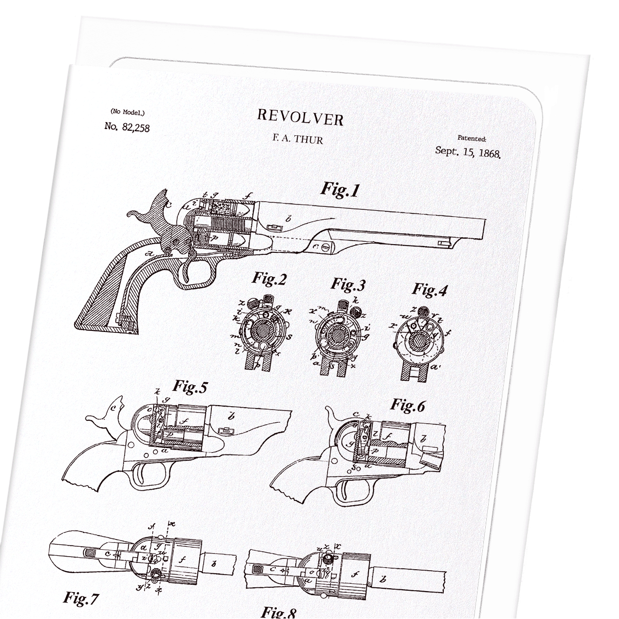 First Revolving Gun Design PATENT OF REVOLVER (1868) — Ezen Designs