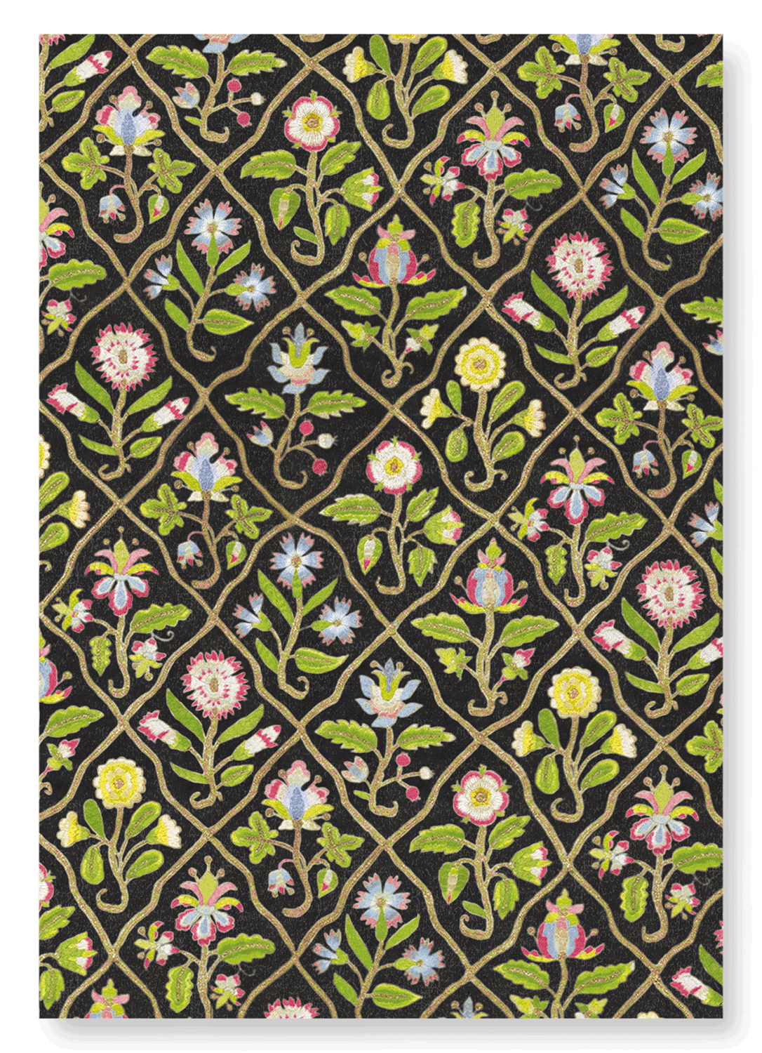 FLORAL EMBROIDERY ON BLACK (17TH C.)