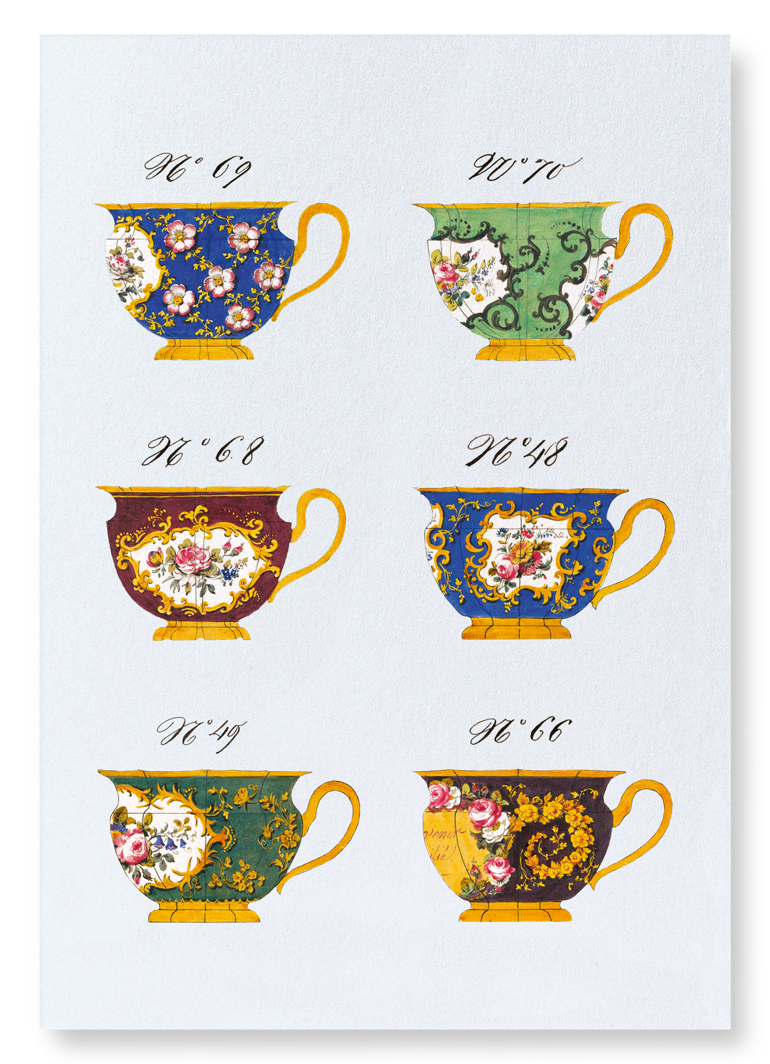 FRENCH TEA CUP SET D (C. 1825-1850)