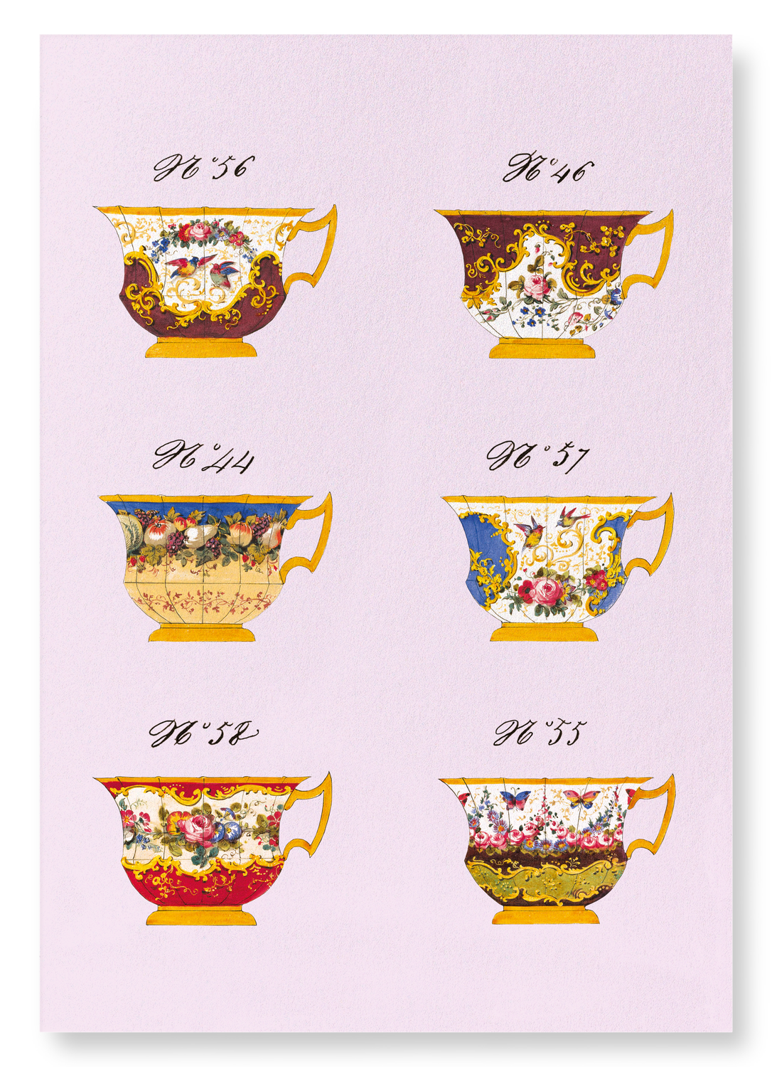 FRENCH TEA CUP SET F (C. 1825-1850)