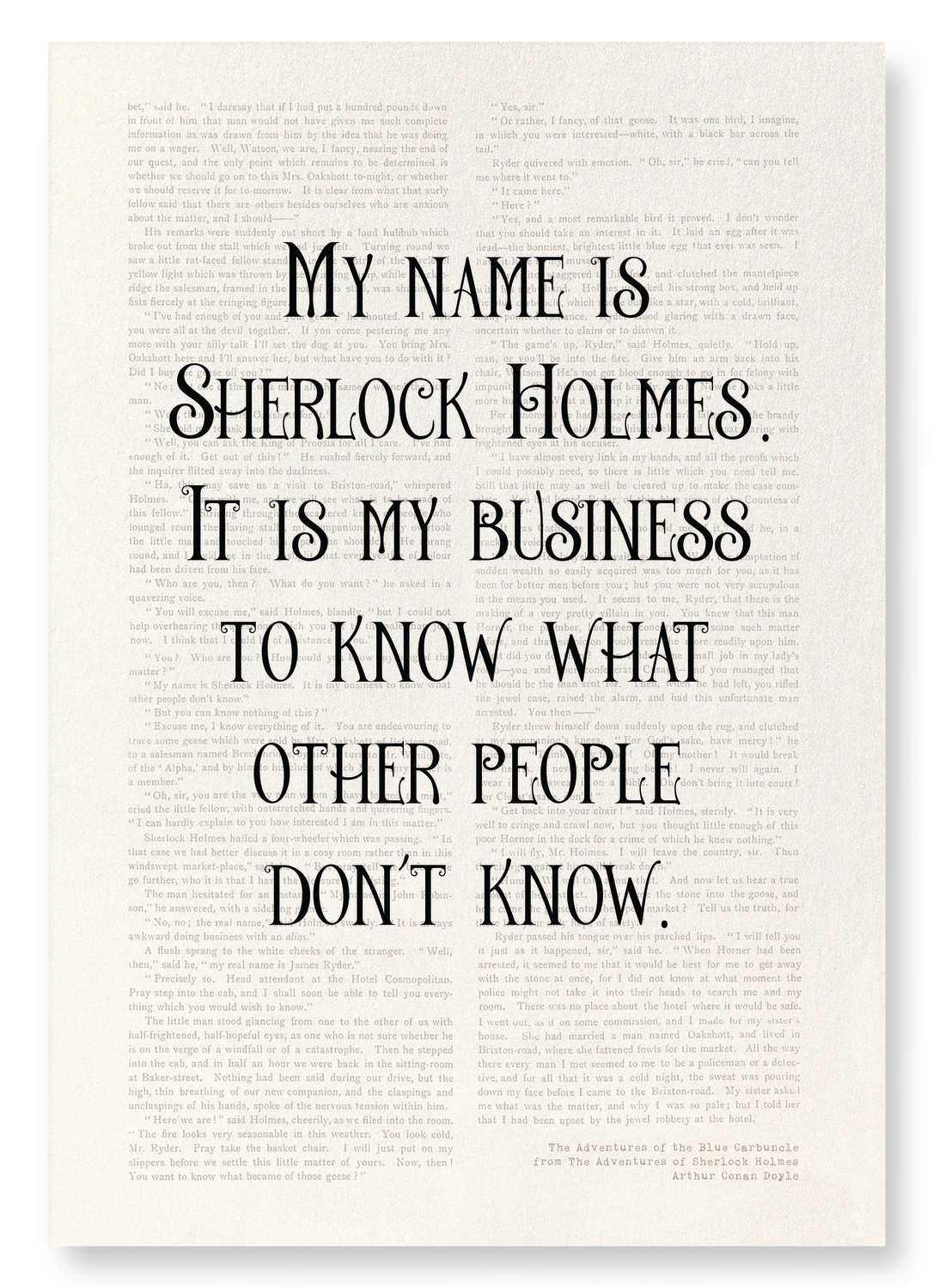 MY NAME IS SHERLOCK HOLMES (1892)