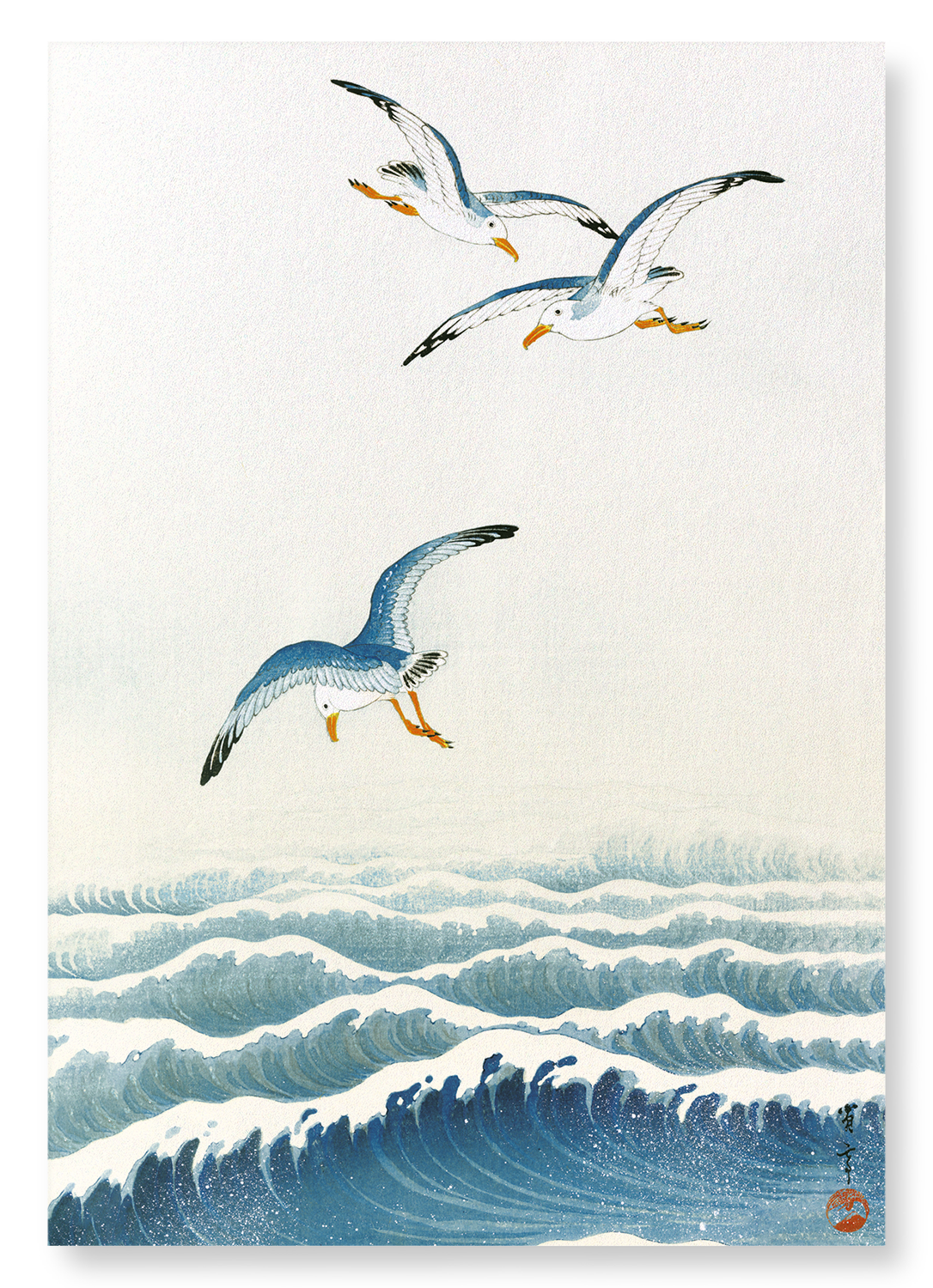 SEAGULLS OVER THE WAVES (C.1910)