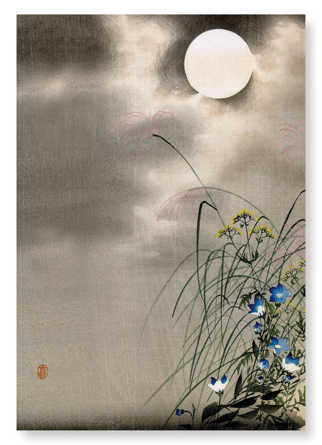 FLOWERS AND FULL MOON