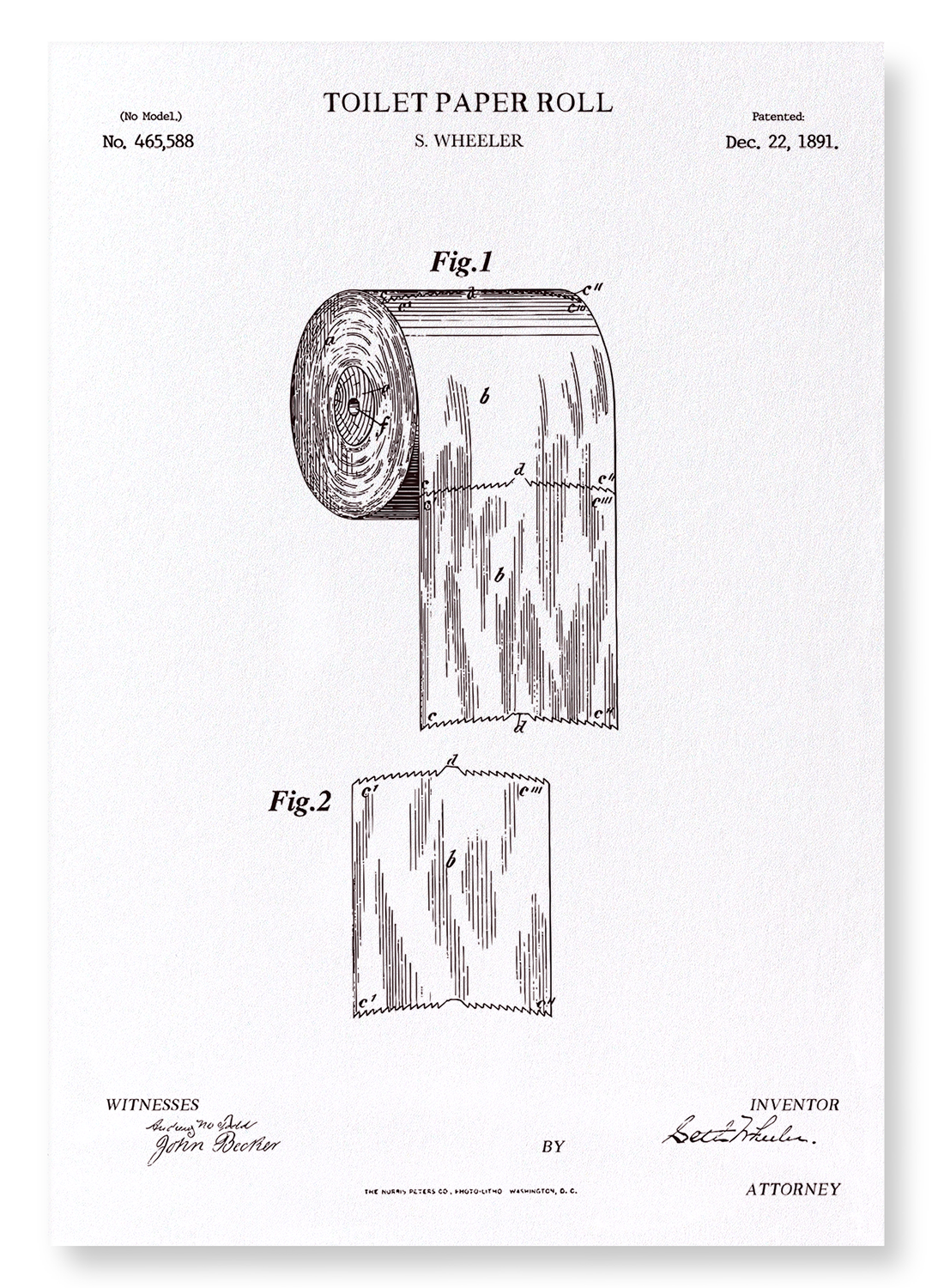 PATENT OF TOILET PAPER ROLL (1891)