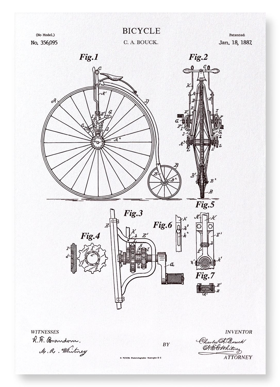 PATENT OF BICYCLE (1887)