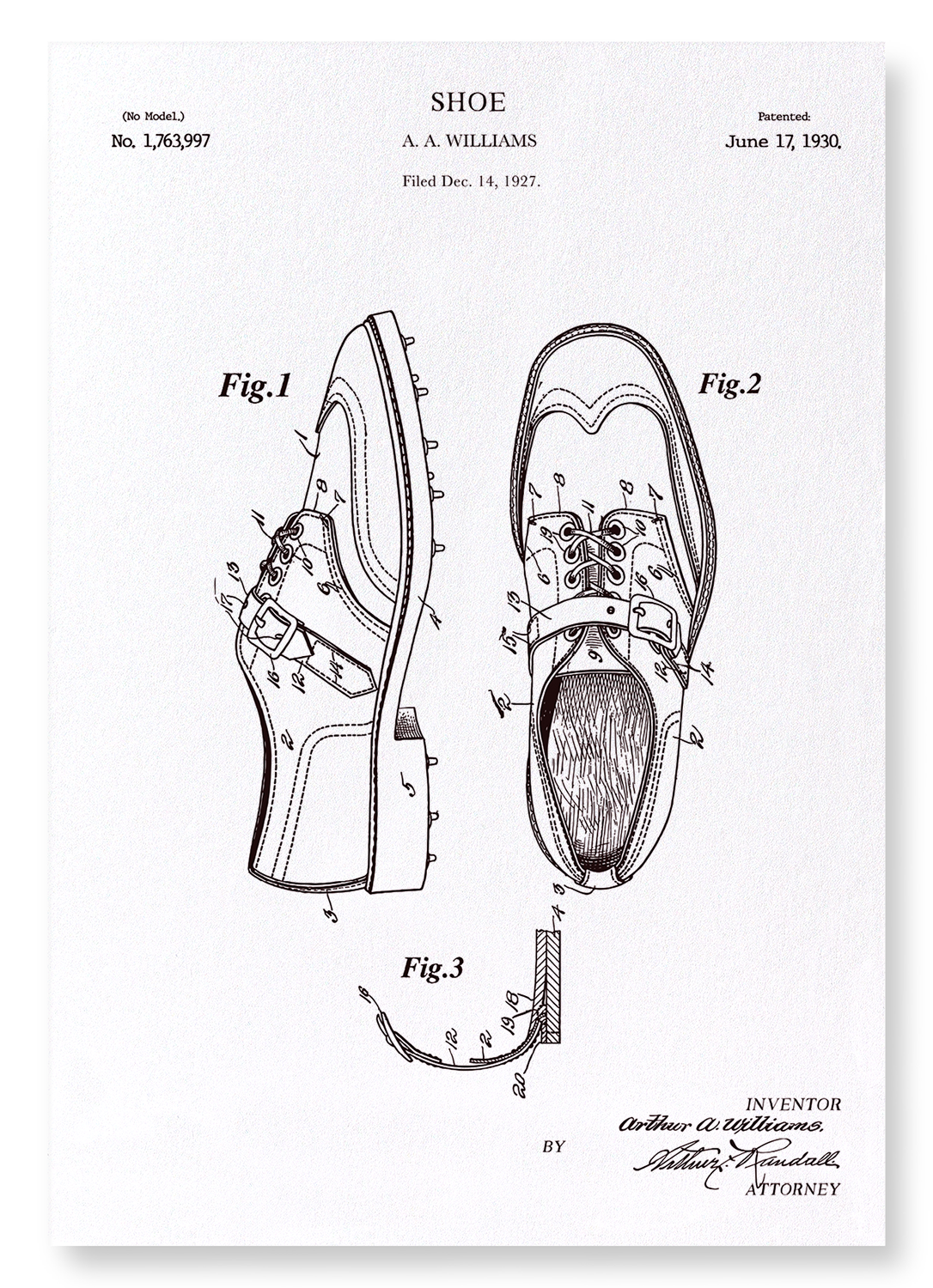PATENT OF GOLF SHOES (1930)