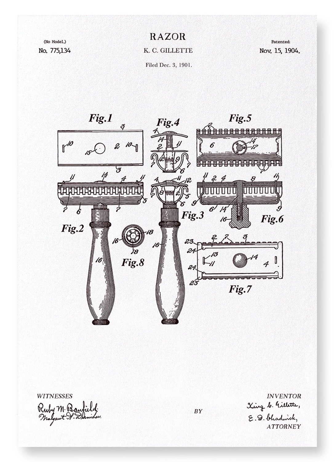 PATENT OF RAZOR (1904)