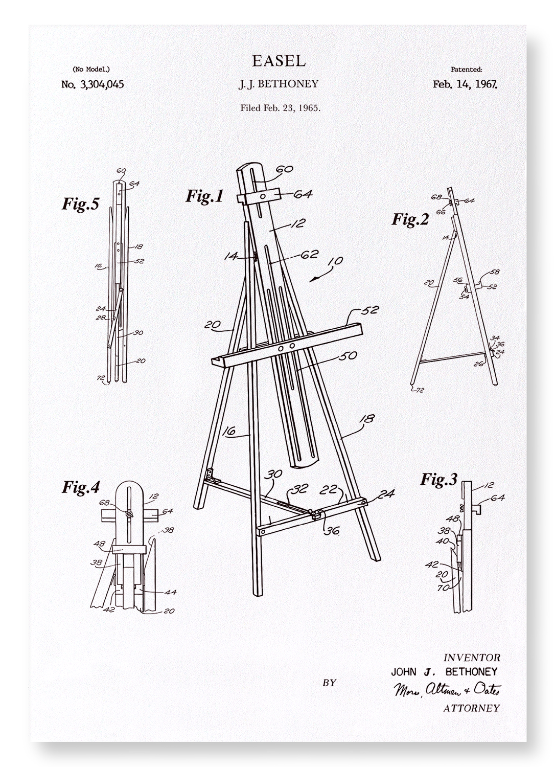 PATENT OF EASEL (1967)