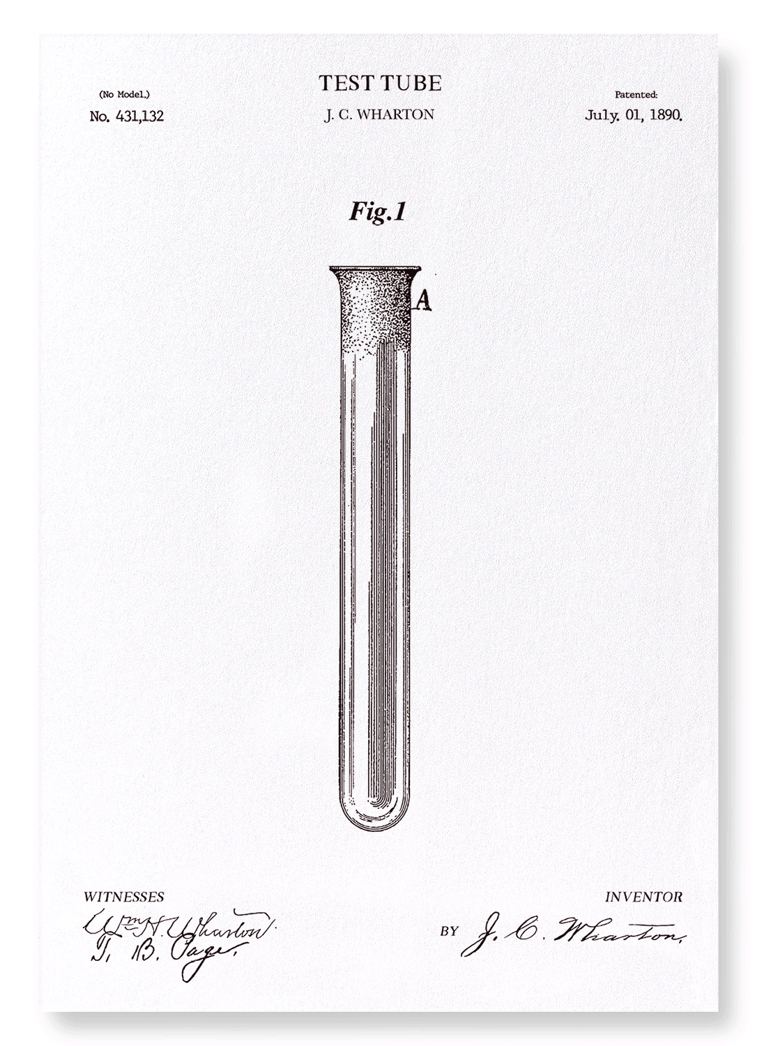 PATENT OF TEST TUBE (1890)