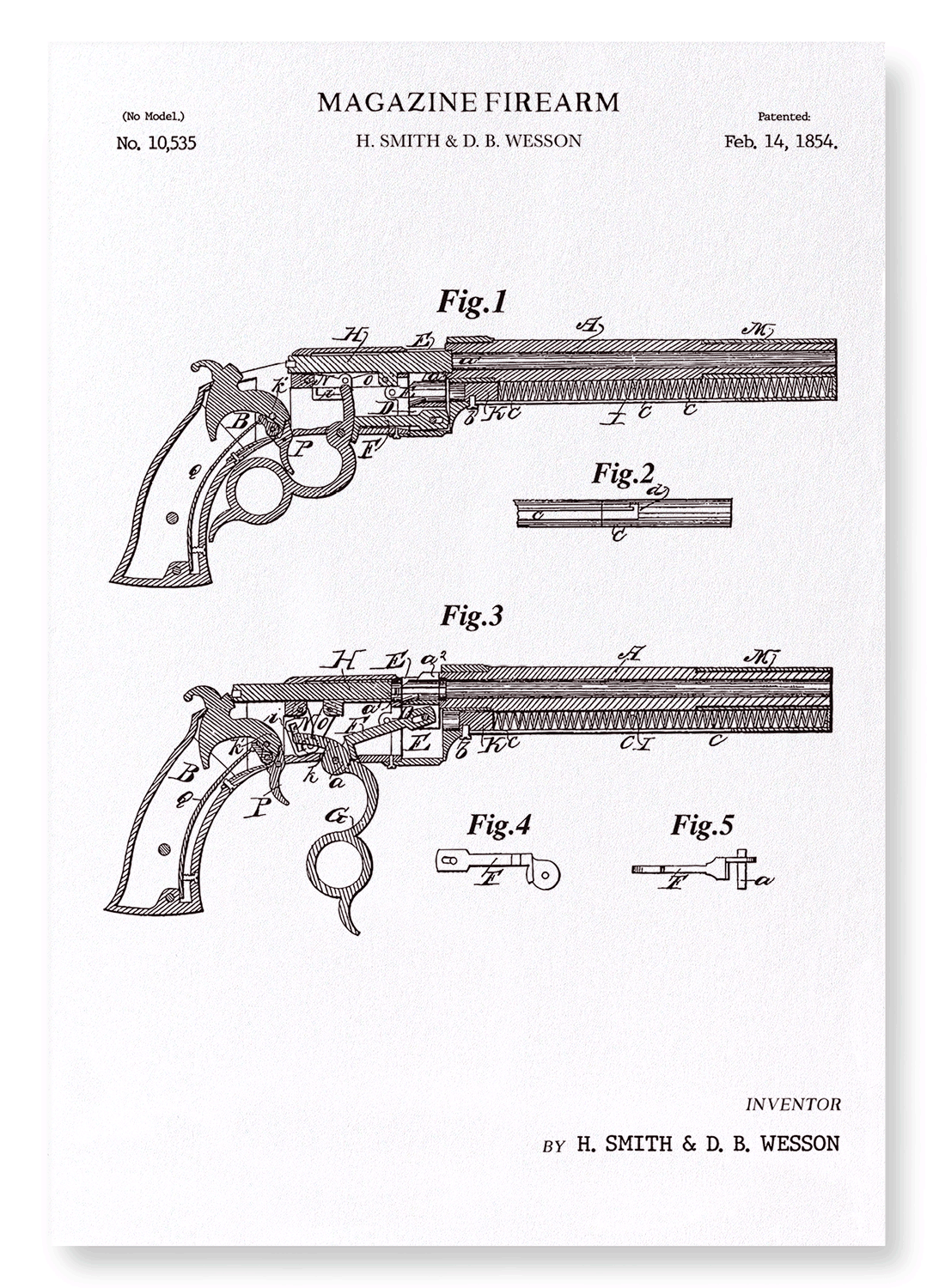 PATENT OF MAGAZINE FIREARMS (1854)