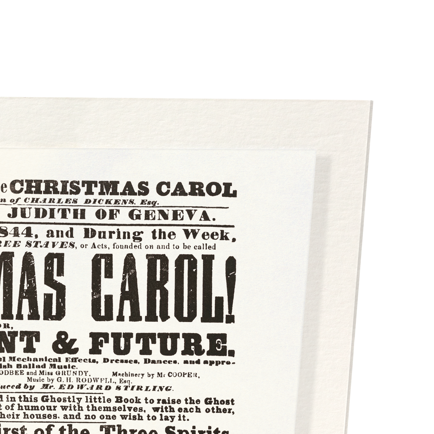 PLAYBILL OF A CHRISTMAS CAROL (1844)