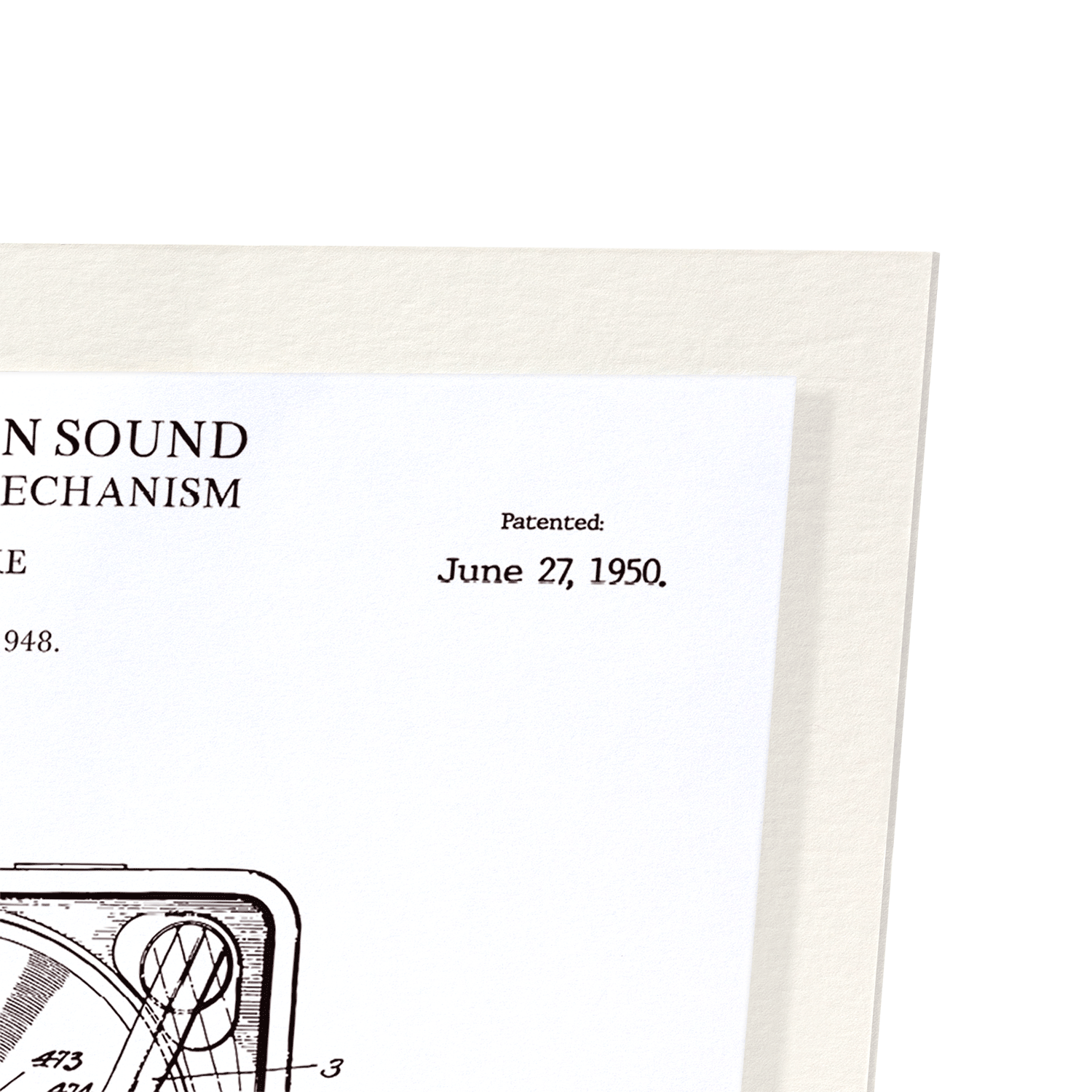 PATENT OF SOUND AND PICTURE MECHANISM (1950)