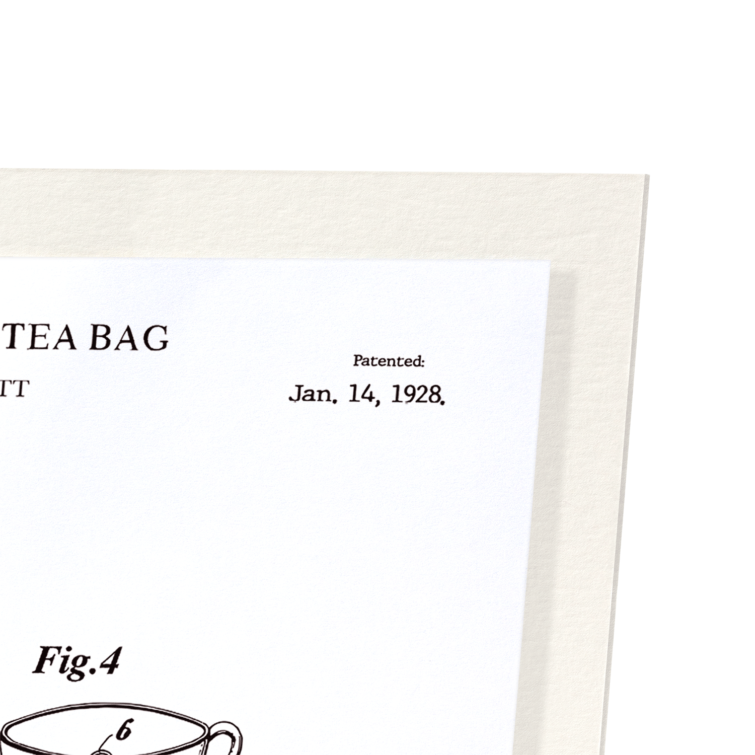 PATENT OF INDIVIDUAL TEA BAG (1928)