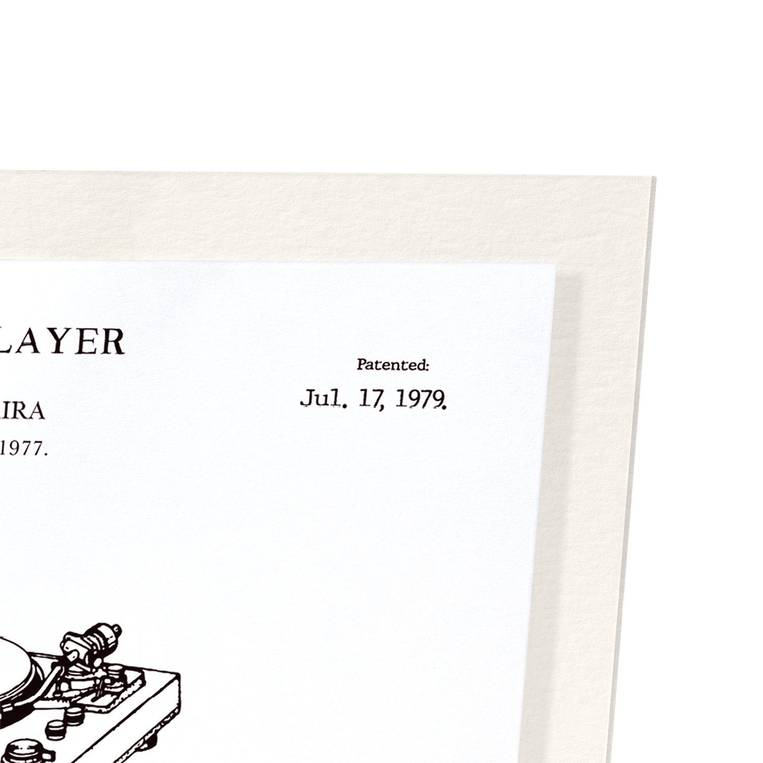 PATENT OF RECORD PLAYER (1979)