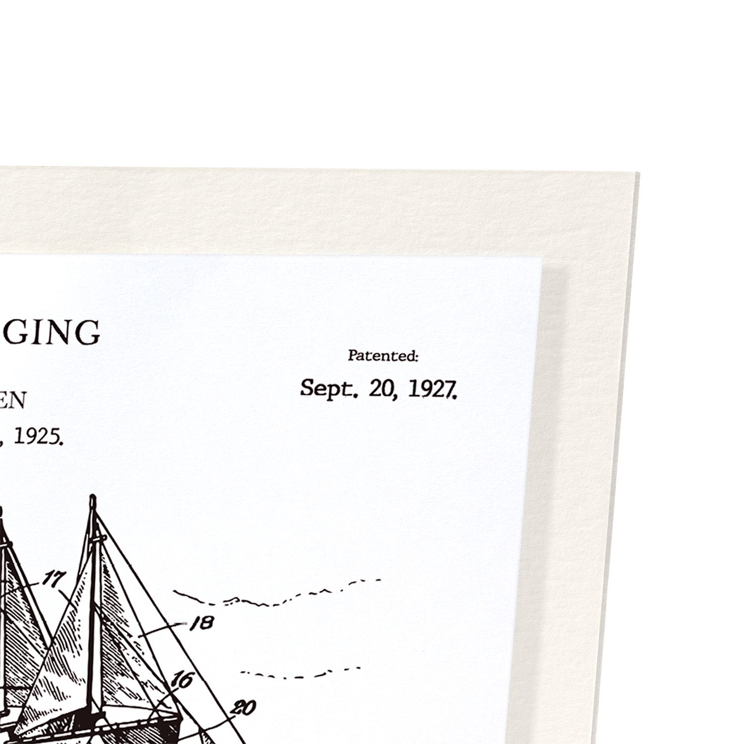 PATENT OF SHIP'S RIGGING (1927)