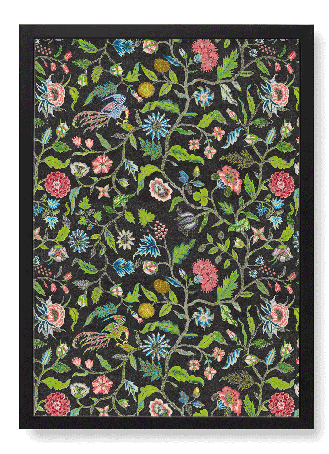COVERLET EMBROIDERY ON BLACK (18TH C.)