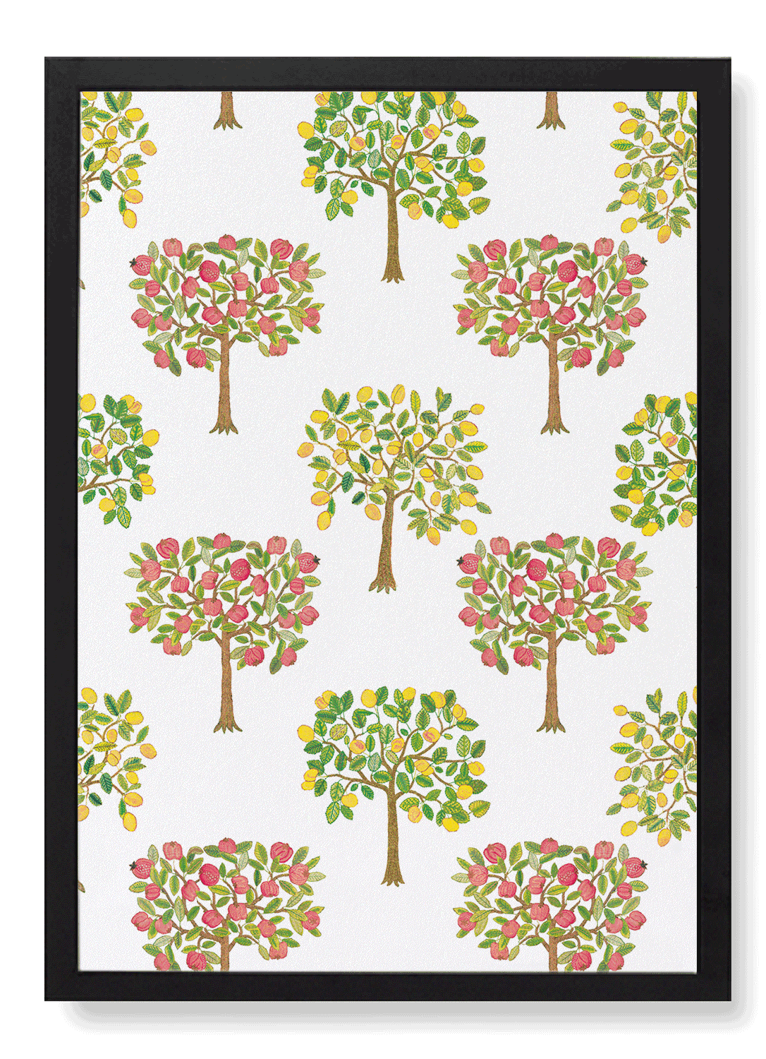 EMBROIDERY OF POMEGRANATE AND LEMON TREES ON WHITE (16TH C.)