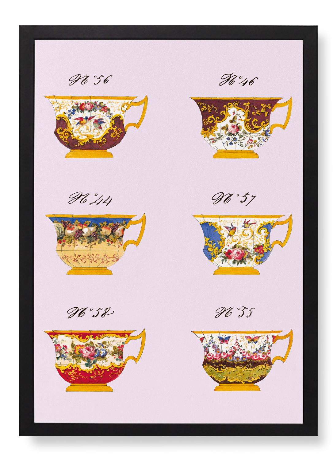 FRENCH TEA CUP SET F (C. 1825-1850)