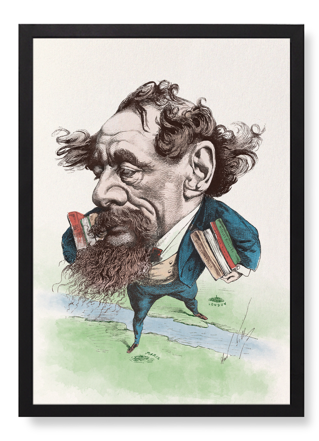 CARICATURE OF CHARLES DICKENS (1868)