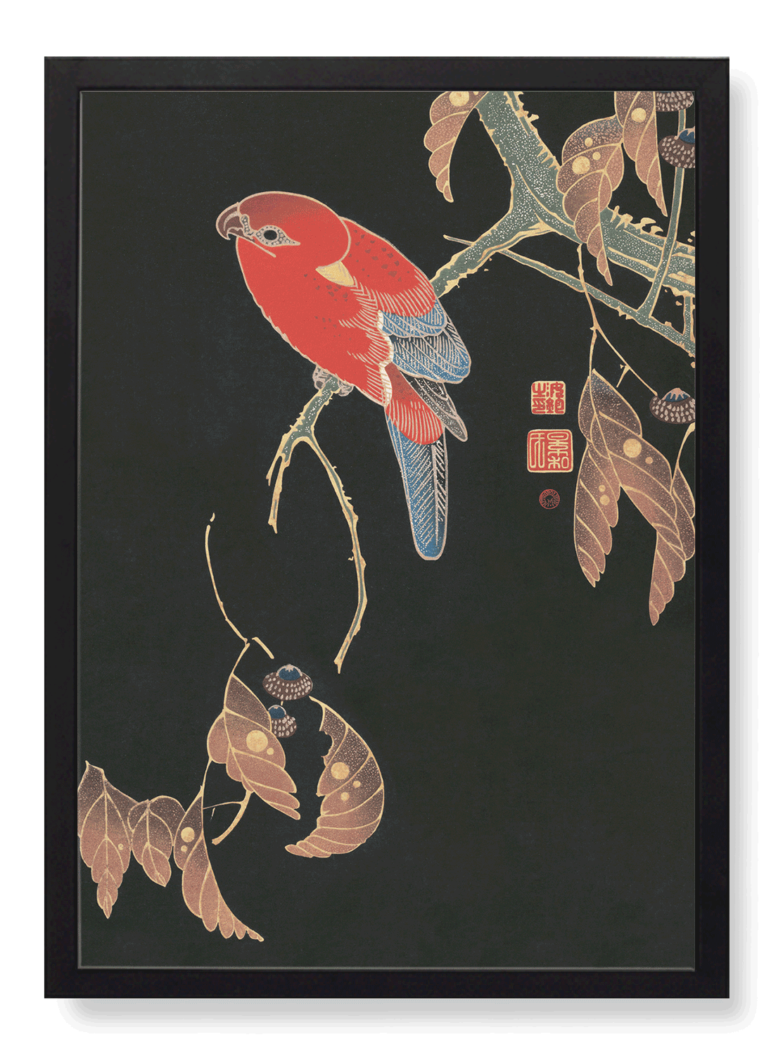 RED PARROT ON A BRANCH (C.1900)