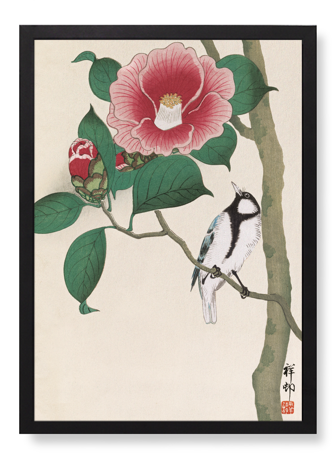 JAPANESE BUNTING AND CAMELLIA (C.1910)