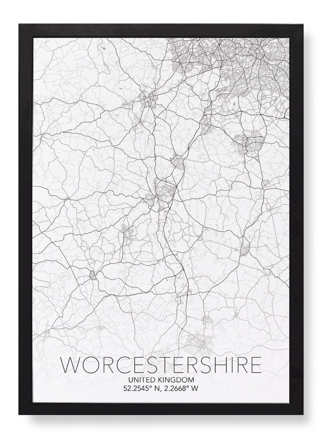 WORCESTERSHIRE FULL MAP