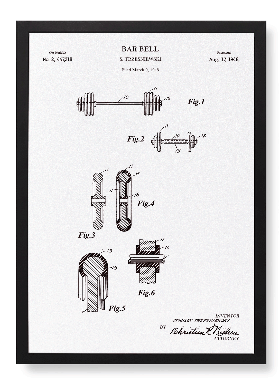 PATENT OF BARBELL  (1948)