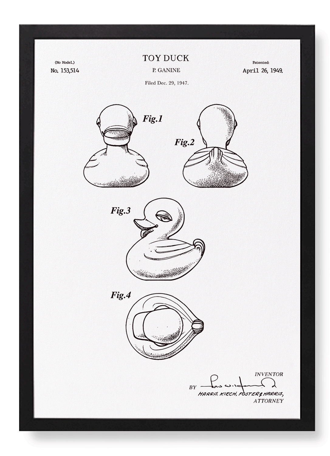 PATENT OF TOY DUCK (1949)