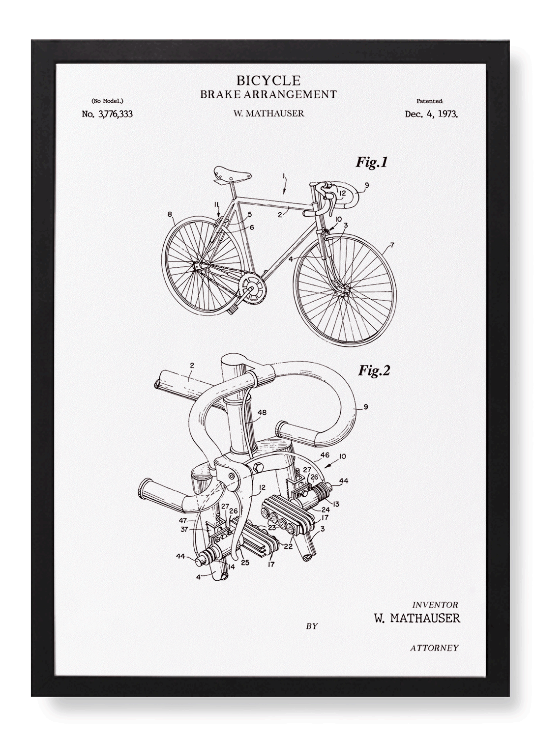 PATENT OF BICYCLE BRAKE ARRANGEMENT (1973)