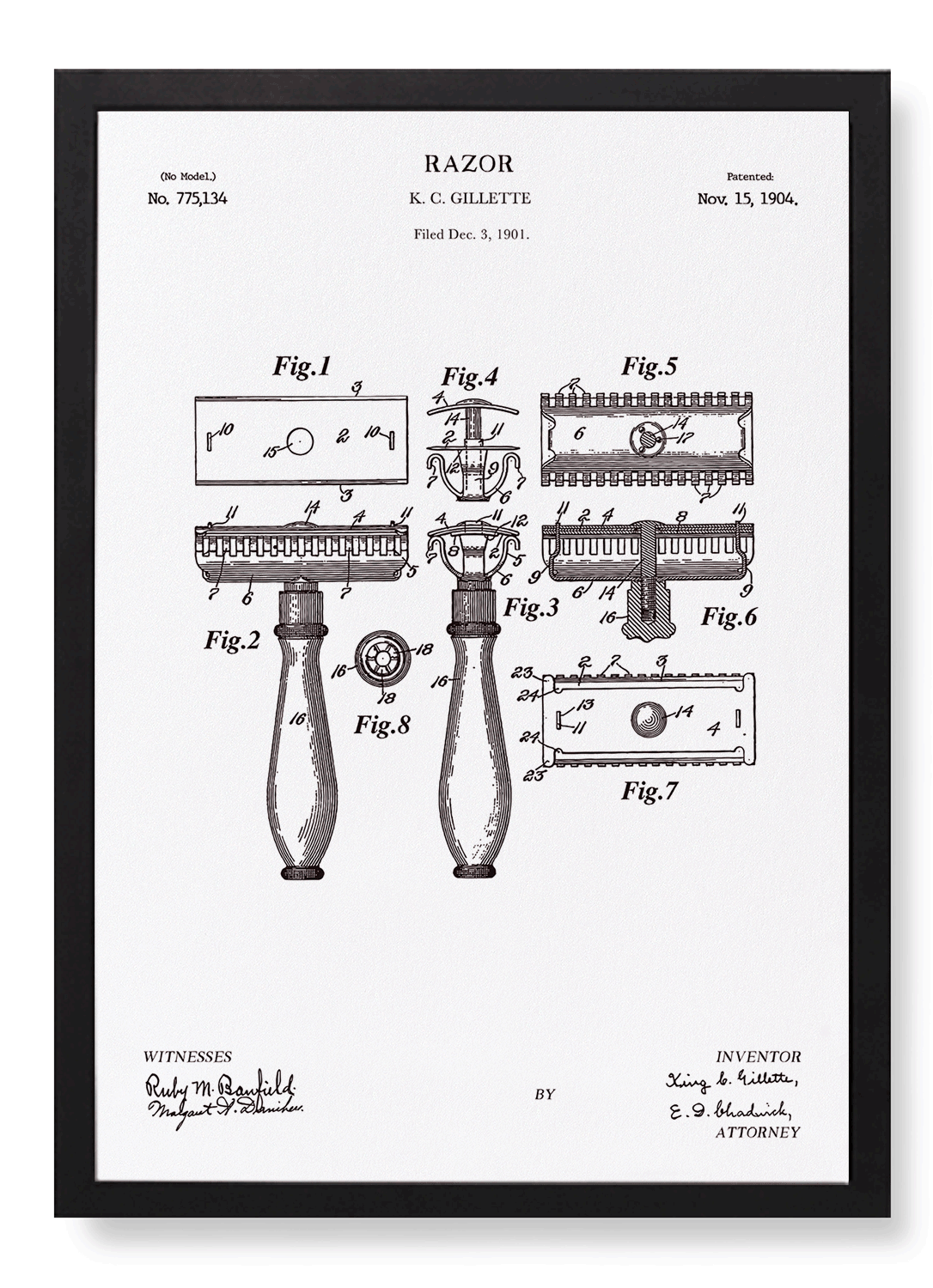 PATENT OF RAZOR (1904)