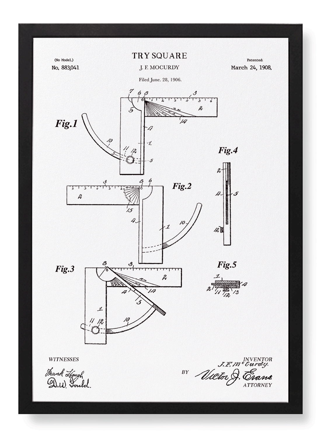 PATENT OF TRY SQUARE (1908)