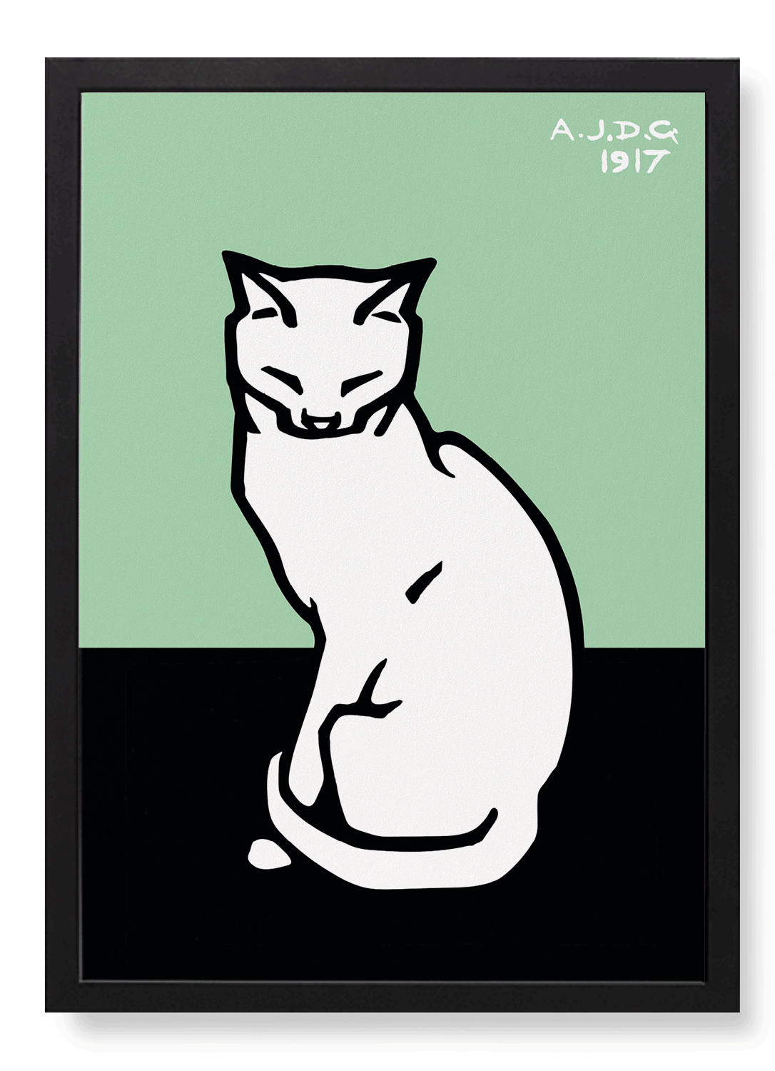 SITTING CAT WITH CLOSED EYES (1917)